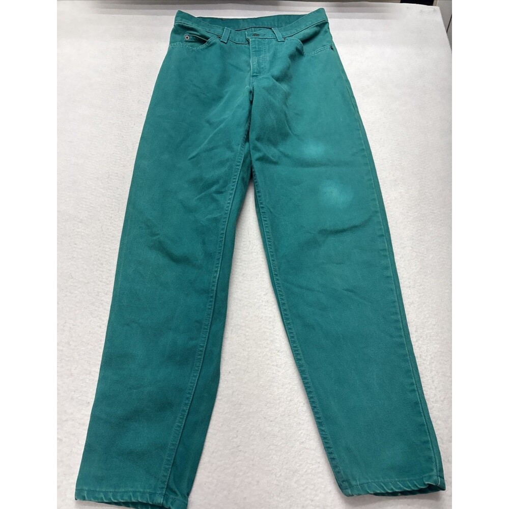 Vintage Levi's 560 Orange Tab Jeans Mens 31x32 Green Denim Straight USA Made 90s